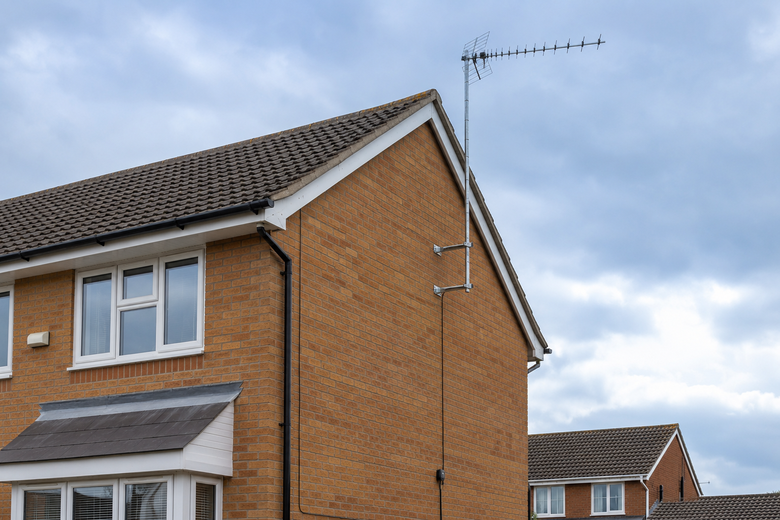 Roof-mounted TV aerial fitted for a Tamworth property
